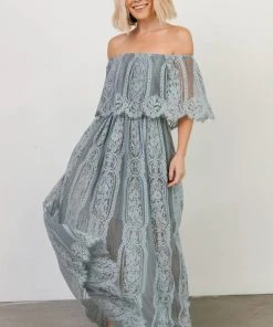 BB Custom Caroline Lace Maxi Dress | Dusty Blue Dresses 12 BB Custom Caroline Lace Maxi Dress | Dusty Blue Dresses