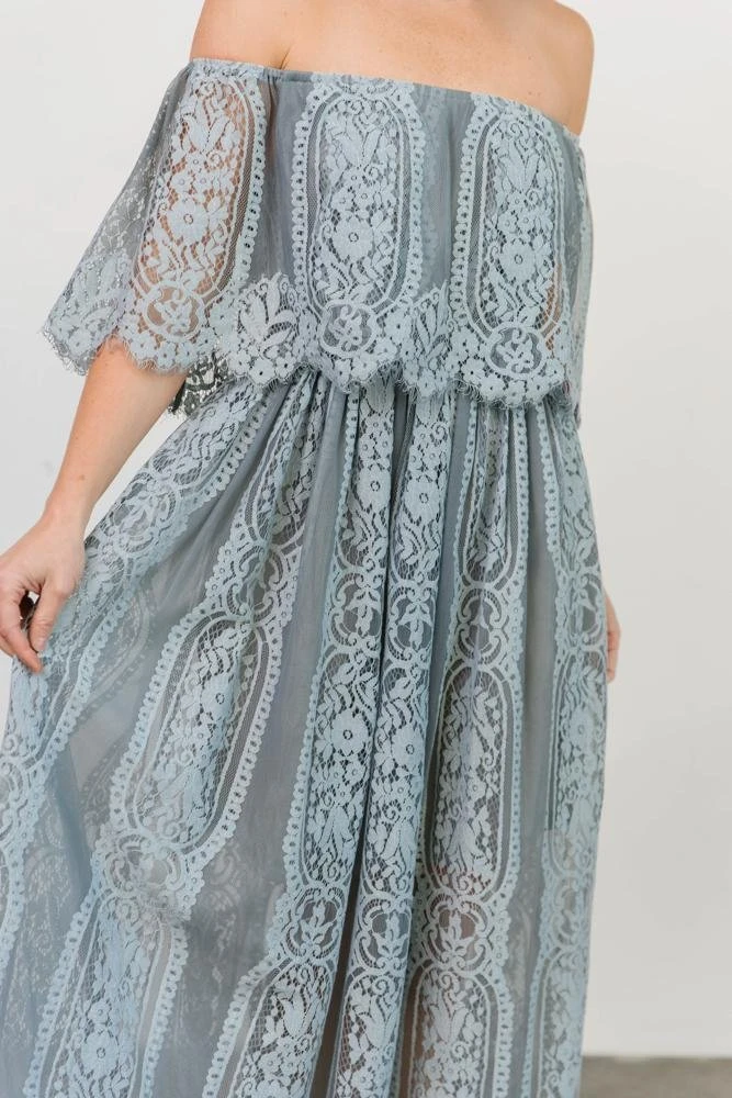 BB Custom Caroline Lace Maxi Dress | Dusty Blue Dresses 7 BB Custom Caroline Lace Maxi Dress | Dusty Blue Dresses