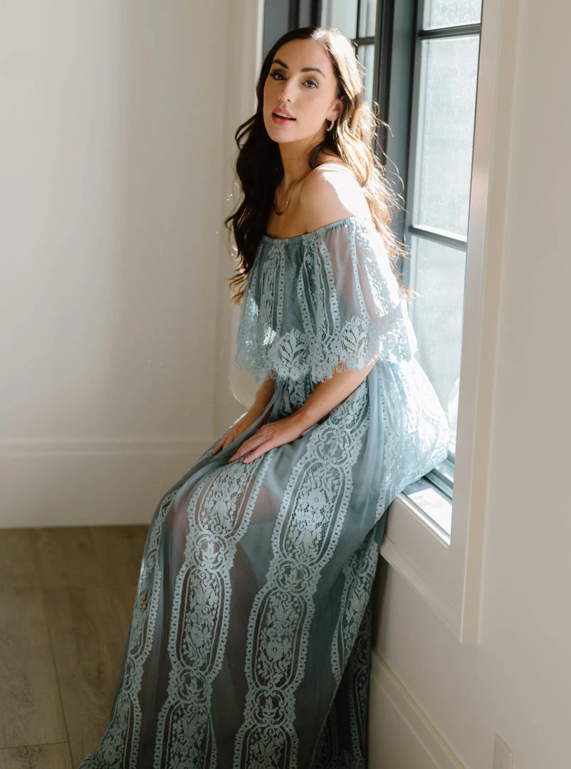 BB Custom Caroline Lace Maxi Dress | Dusty Blue Dresses 9 BB Custom Caroline Lace Maxi Dress | Dusty Blue Dresses