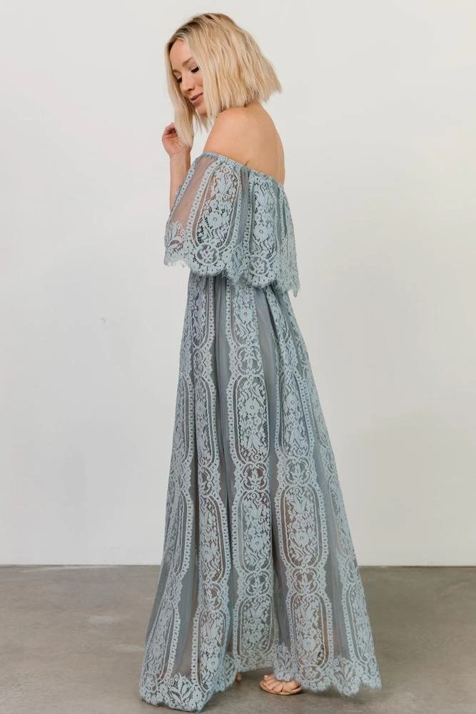BB Custom Caroline Lace Maxi Dress | Dusty Blue Dresses 5 BB Custom Caroline Lace Maxi Dress | Dusty Blue Dresses