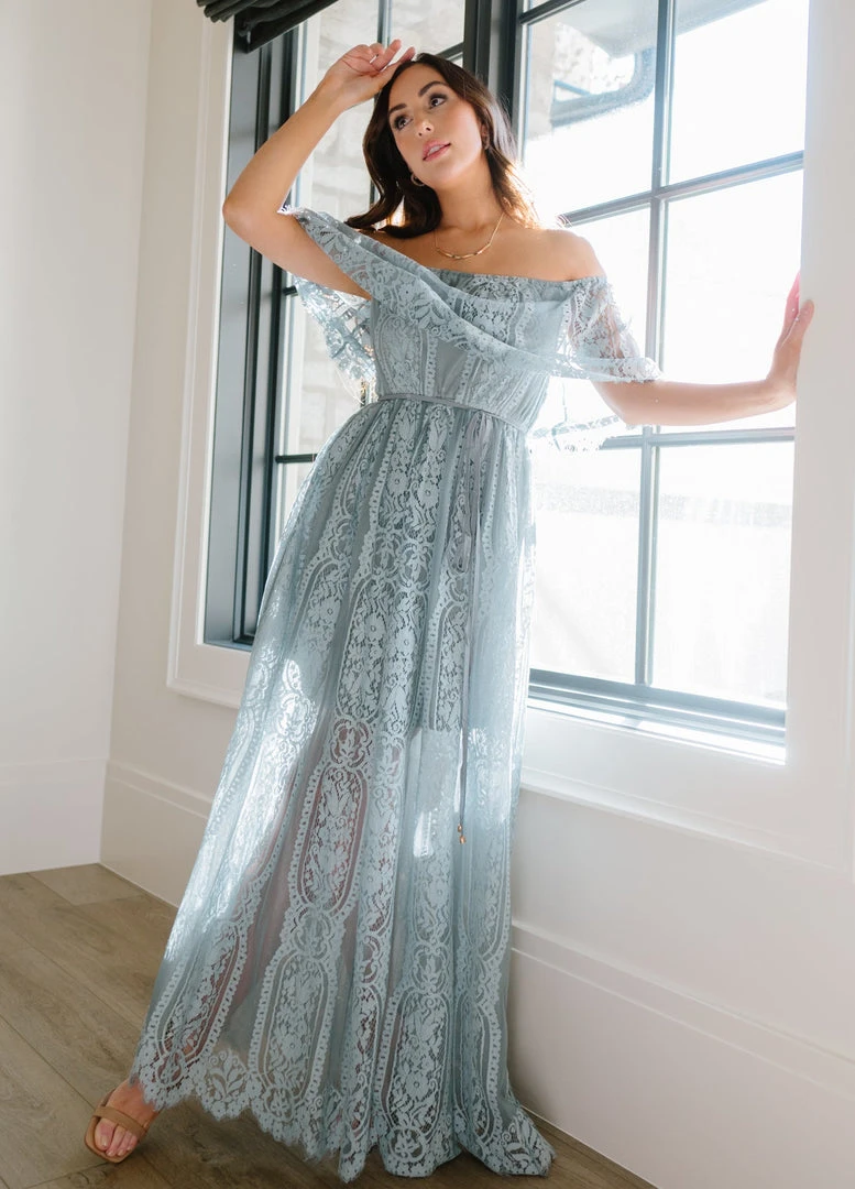 BB Custom Caroline Lace Maxi Dress | Dusty Blue Dresses 2 BB Custom Caroline Lace Maxi Dress | Dusty Blue Dresses