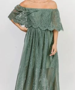 BB Custom Caroline Lace Maxi Dress | Dusty Green 7 BB Custom Caroline Lace Maxi Dress | Dusty Green
