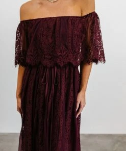 BB Custom Dresses Caroline Lace Maxi Dress | Mulberry