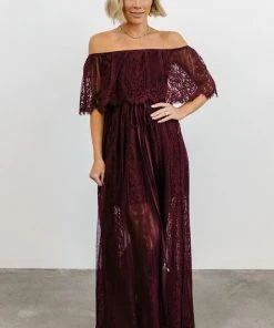 BB Custom Dresses Caroline Lace Maxi Dress | Mulberry