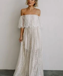 BB Custom Caroline Lace Maxi Dress | Off White 24 BB Custom Caroline Lace Maxi Dress | Off White