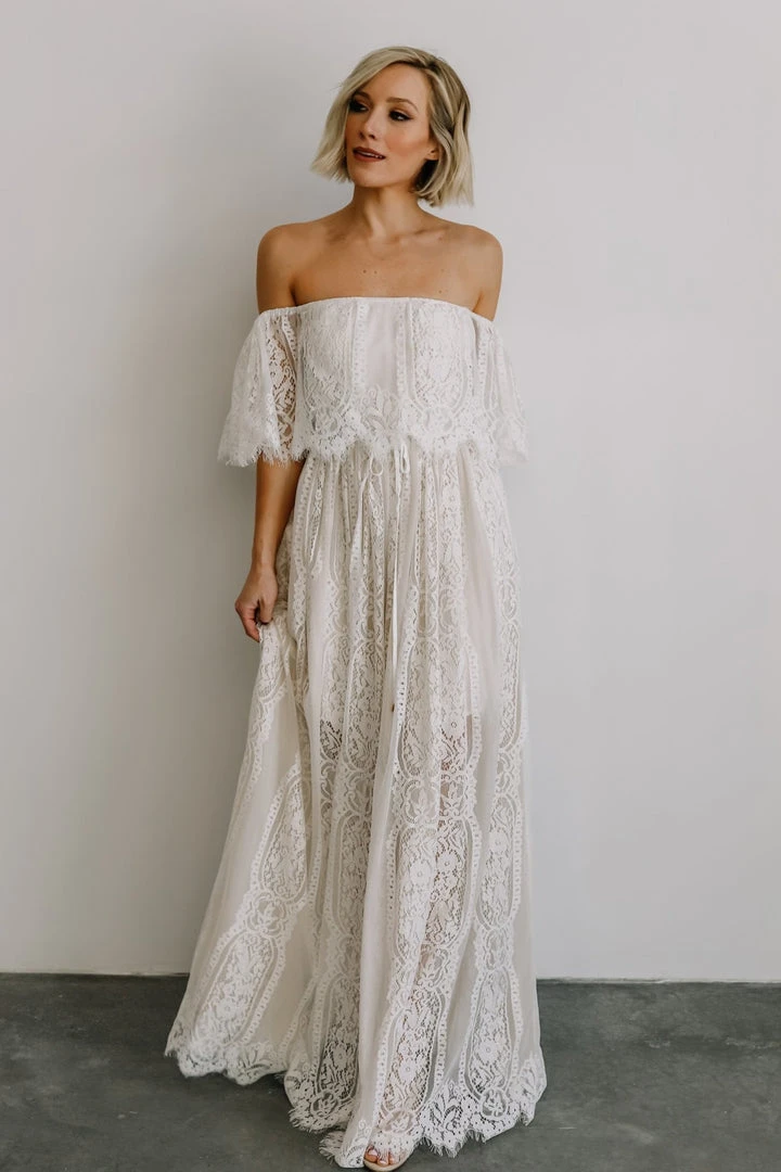 BB Custom Caroline Lace Maxi Dress | Off White 10 BB Custom Caroline Lace Maxi Dress | Off White