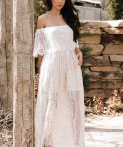 BB Custom Caroline Lace Maxi Dress | Off White