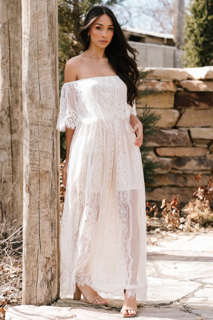 BB Custom Caroline Lace Maxi Dress | Off White 1 BB Custom Caroline Lace Maxi Dress | Off White