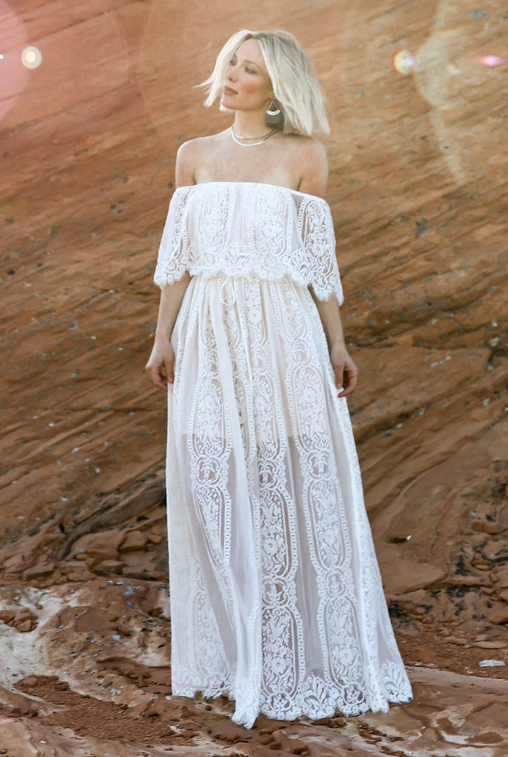 BB Custom Caroline Lace Maxi Dress | Off White 4 BB Custom Caroline Lace Maxi Dress | Off White