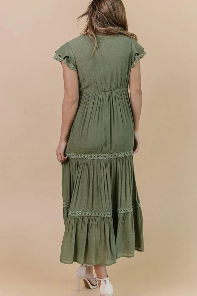 POL Dresses Cecilia Boho Maxi Dress | Olive 5 POL Dresses Cecilia Boho Maxi Dress | Olive