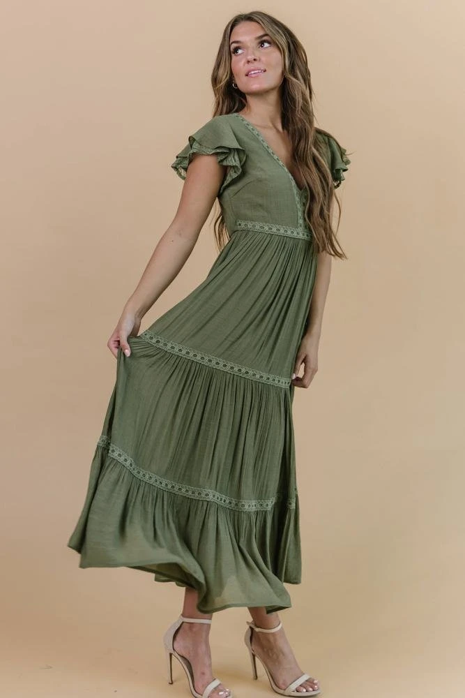 POL Dresses Cecilia Boho Maxi Dress | Olive 6 POL Dresses Cecilia Boho Maxi Dress | Olive