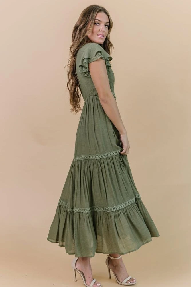 POL Dresses Cecilia Boho Maxi Dress | Olive 4 POL Dresses Cecilia Boho Maxi Dress | Olive