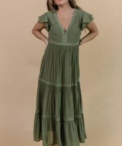 POL Dresses Cecilia Boho Maxi Dress | Olive