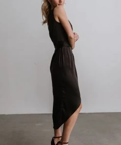 DD Celia One Shoulder Midi Dress | Black Dresses