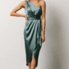 BB Custom Celia One Shoulder Midi Dress | Blue Sage Dresses