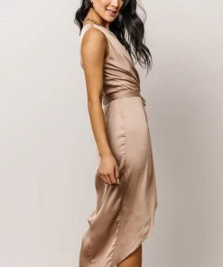 DD Celia One Shoulder Midi Dress | Champagne
