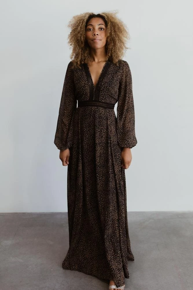 AK Dresses Cha Cha Print Maxi Dress | Black 3 AK Dresses Cha Cha Print Maxi Dress | Black