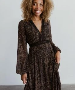 AK Dresses Cha Cha Print Maxi Dress | Black