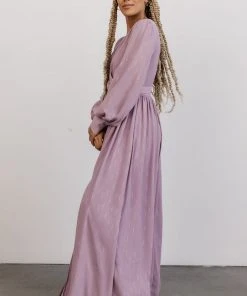 Soi Dresses Charity Shimmer Gown | Lilac + Silver