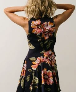 Soi Chrissy Mini Wrap Dress | Navy Floral Dresses