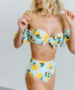 EN Swim Citrus Gingham High Waisted Bikini Bottom | Light Blue 13 EN Swim Citrus Gingham High Waisted Bikini Bottom | Light Blue