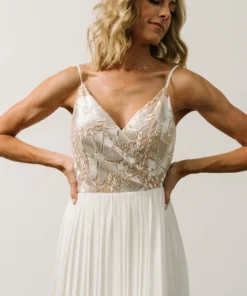 Soi Claude Lace Bodice Maxi Dress | Ivory