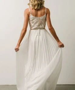 Soi Claude Lace Bodice Maxi Dress | Ivory