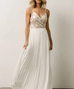 Soi Claude Lace Bodice Maxi Dress | Ivory