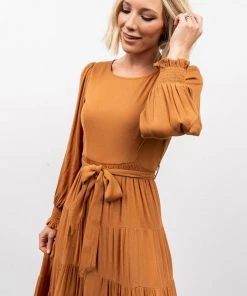IL Dresses Colbie Tiered Maxi Dress | Camel