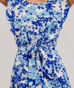 SL Coralie Ruffle Mini Dress | Blue Floral Dresses