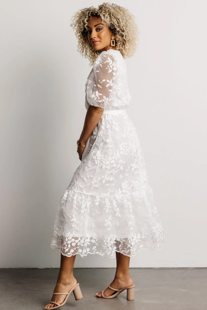 FT Dresses Cynthia Embossed Midi Dress | Off White 6 FT Dresses Cynthia Embossed Midi Dress | Off White