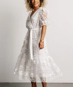 FT Dresses Cynthia Embossed Midi Dress | Off White 11 FT Dresses Cynthia Embossed Midi Dress | Off White