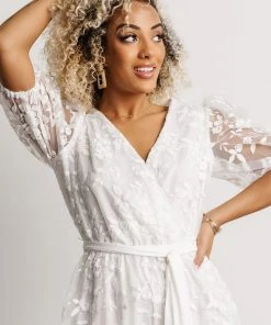 FT Dresses Cynthia Embossed Midi Dress | Off White 9 FT Dresses Cynthia Embossed Midi Dress | Off White