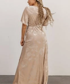 BB Custom Danielle Embossed Velvet Maxi Dress | Shell Dresses