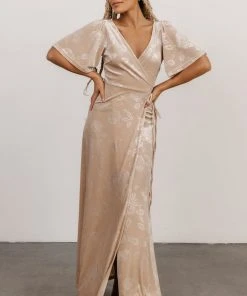 BB Custom Danielle Embossed Velvet Maxi Dress | Shell Dresses