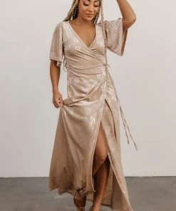 BB Custom Danielle Embossed Velvet Maxi Dress | Shell Dresses
