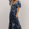BB Custom Danielle Embossed Velvet Maxi Dress | Slate Dresses