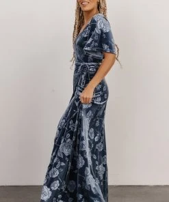 BB Custom Danielle Embossed Velvet Maxi Dress | Slate Dresses