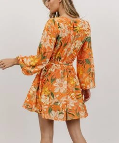 FT Dresses Della Mini Dress | Orange Floral
