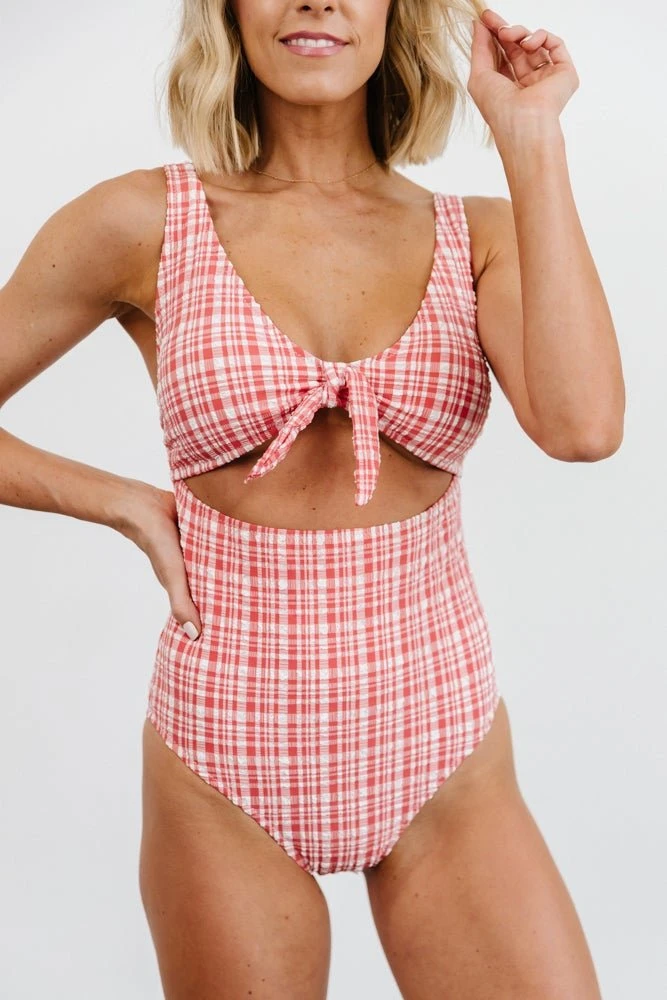 BJB Swim Dorothy Plaid One Piece | Red BJB Swim Dorothy Plaid One Piece | Red