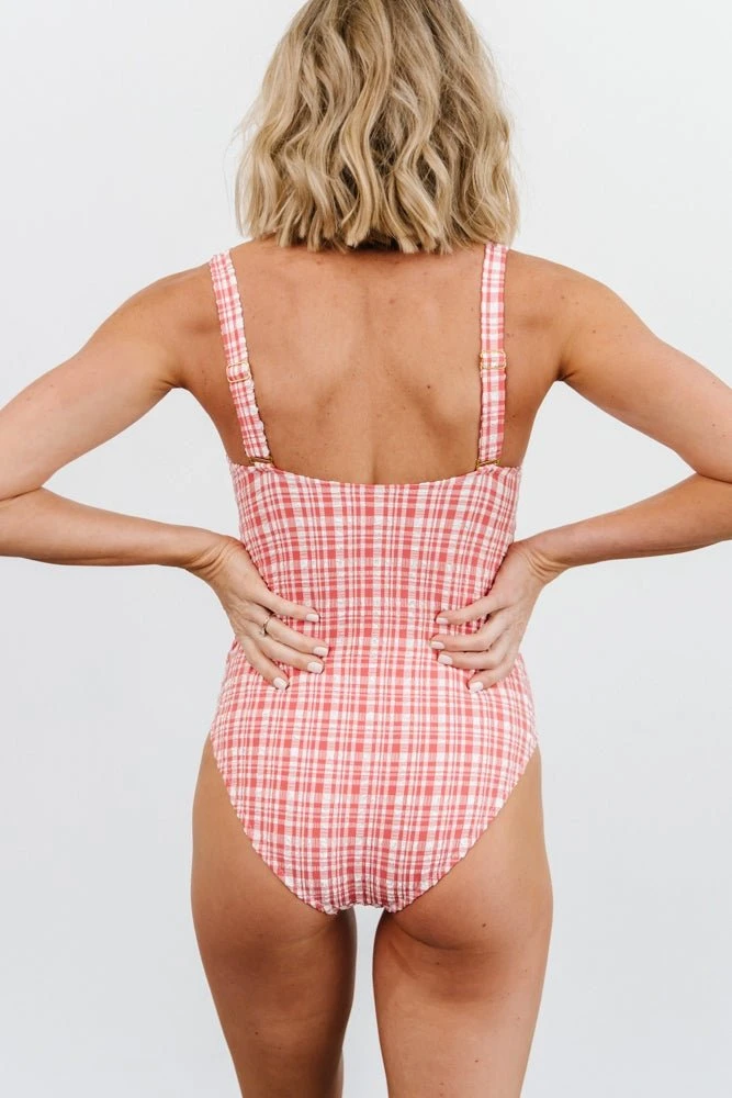 BJB Swim Dorothy Plaid One Piece | Red BJB Swim Dorothy Plaid One Piece | Red