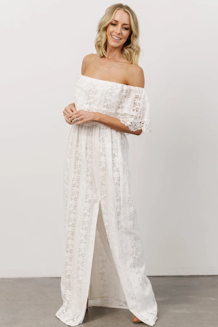 Soi Dove Lace Off Shoulder Maxi Dress | White Dresses 6 Soi Dove Lace Off Shoulder Maxi Dress | White Dresses