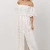 Soi Dove Lace Off Shoulder Maxi Dress | White Dresses