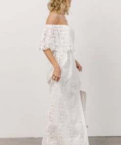 Soi Dove Lace Off Shoulder Maxi Dress | White Dresses 12 Soi Dove Lace Off Shoulder Maxi Dress | White Dresses