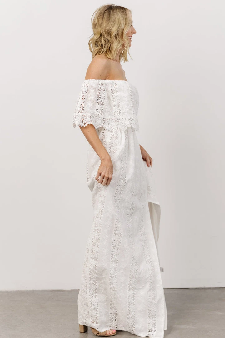 Soi Dove Lace Off Shoulder Maxi Dress | White Dresses 5 Soi Dove Lace Off Shoulder Maxi Dress | White Dresses