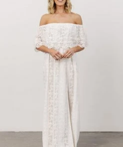Soi Dove Lace Off Shoulder Maxi Dress | White Dresses 15 Soi Dove Lace Off Shoulder Maxi Dress | White Dresses