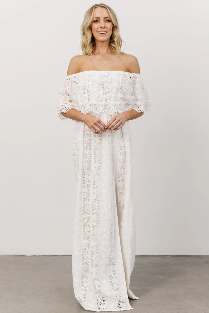 Soi Dove Lace Off Shoulder Maxi Dress | White Dresses 8 Soi Dove Lace Off Shoulder Maxi Dress | White Dresses