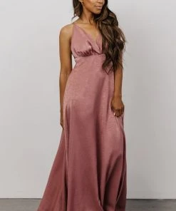 FT Dover Satin Maxi Dress | Mauve Dresses