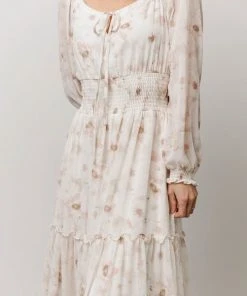 BB Custom Eden Smocked Maxi Dress | Mauve Print