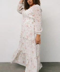 BB Custom Eden Smocked Maxi Dress | Mauve Print